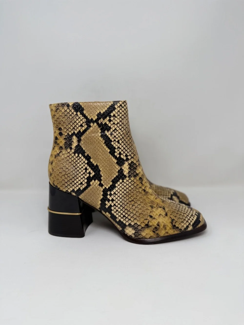 New Tory Burch Leather Ankle Boot Snake Embossed Sz 9.5